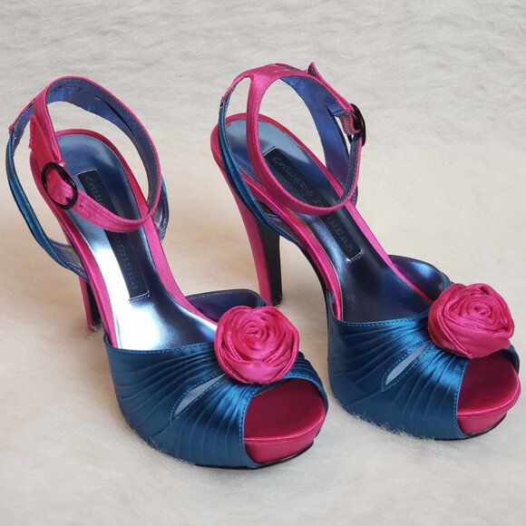 Chinese Laundry Special Occasion Embellished Ankle Strap Platform Stileto Shoes - Picture 1 of 12